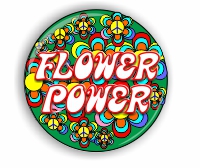 Peace - Flower Power - Love, small badge